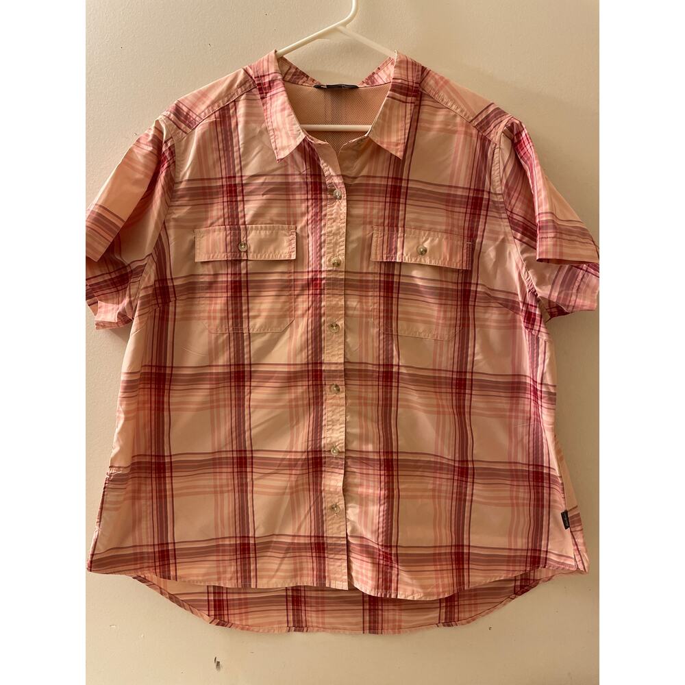 Eddie Bauer Women's Size XXL Short Sleeve Button Down Shirt Outdoors Active Hike
